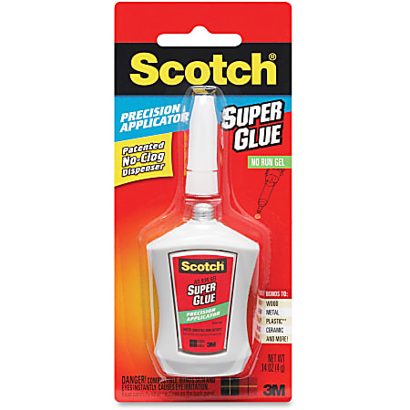 Scotch Super Glue Gel Precision Applicator 0.14 Oz. - Office Depot